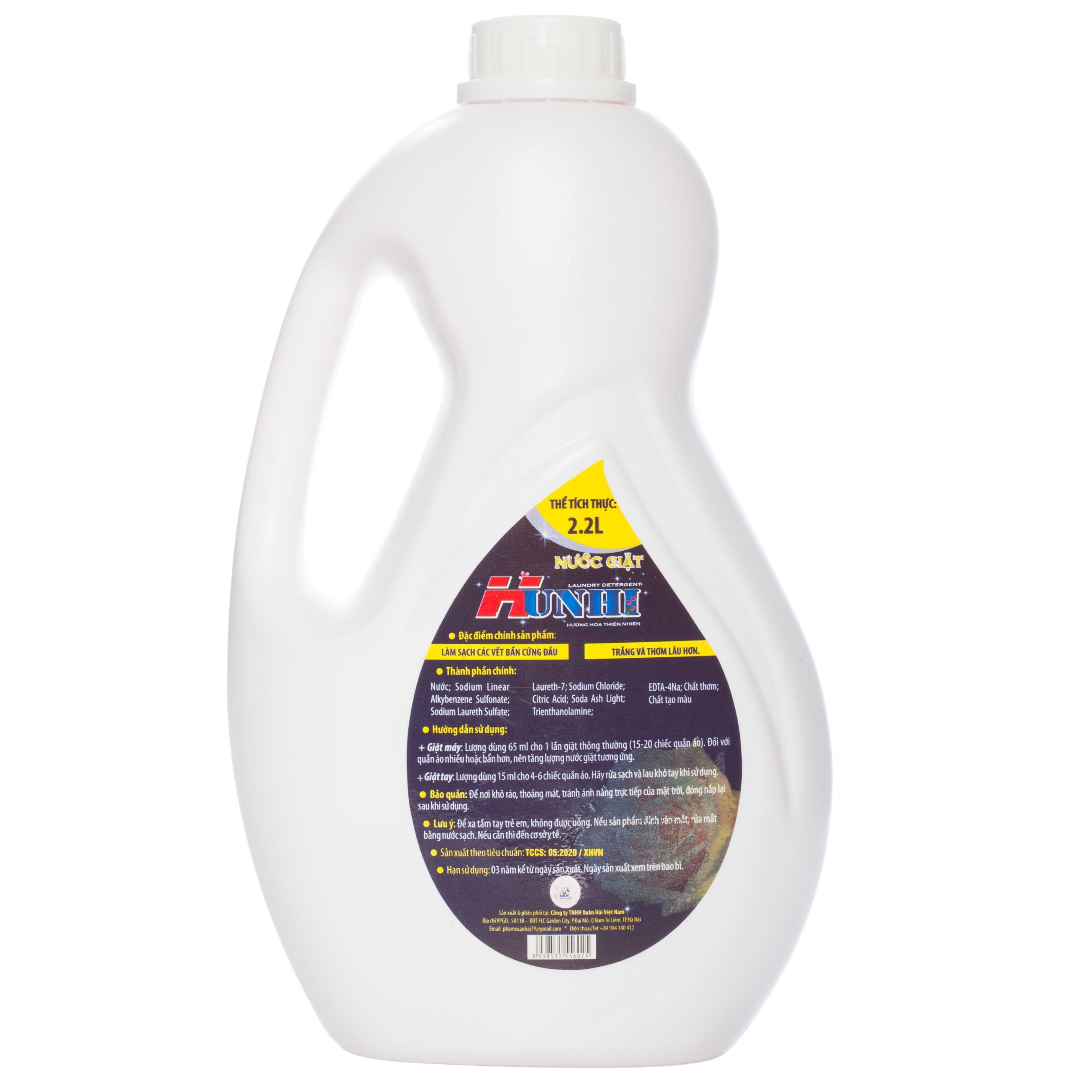 Nước giặt mặt sau can 2,2 lít