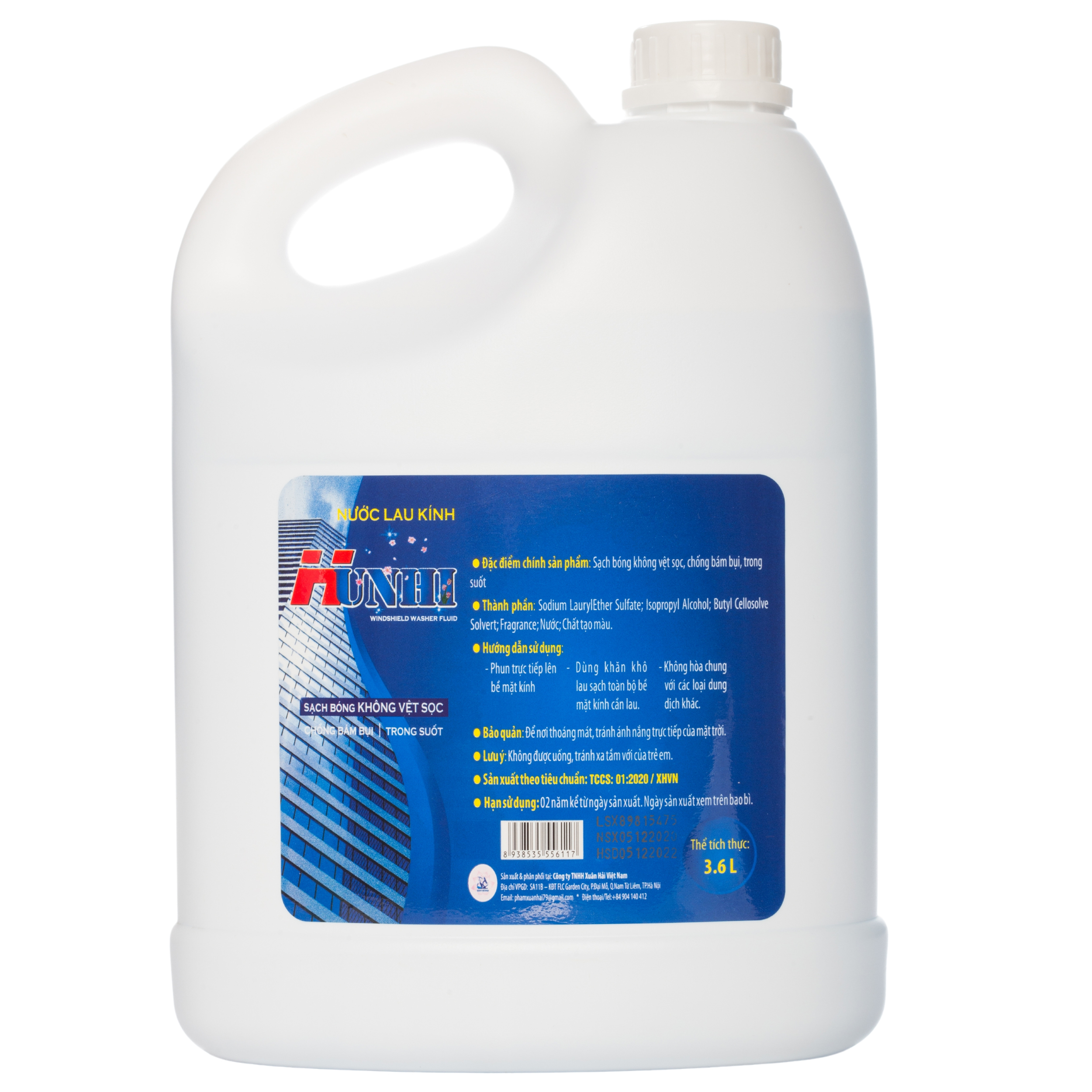 Nước lau kính mặt sau can 3.6 lít