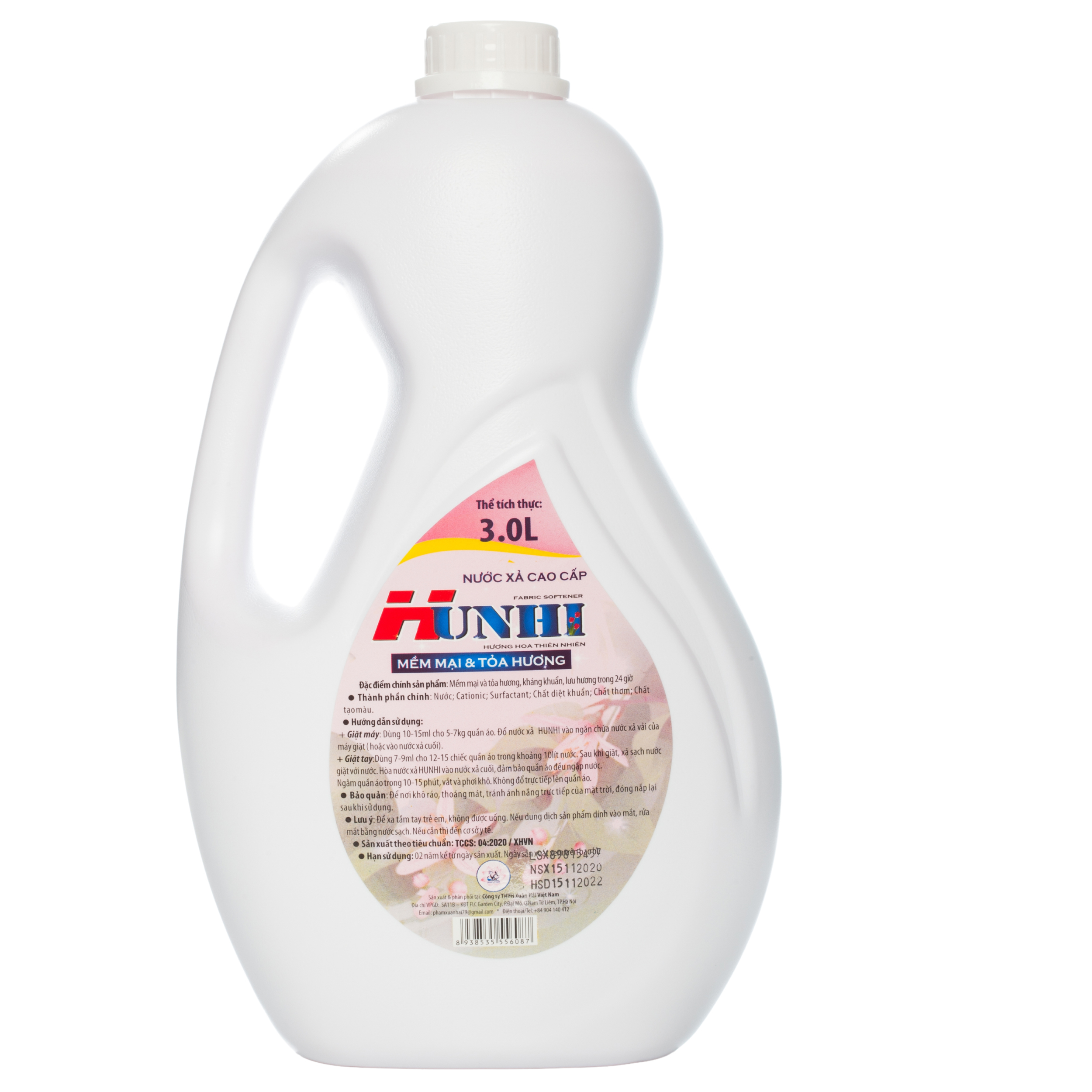 Nước xả vải cao cấp mặt sau can 3.0 lít