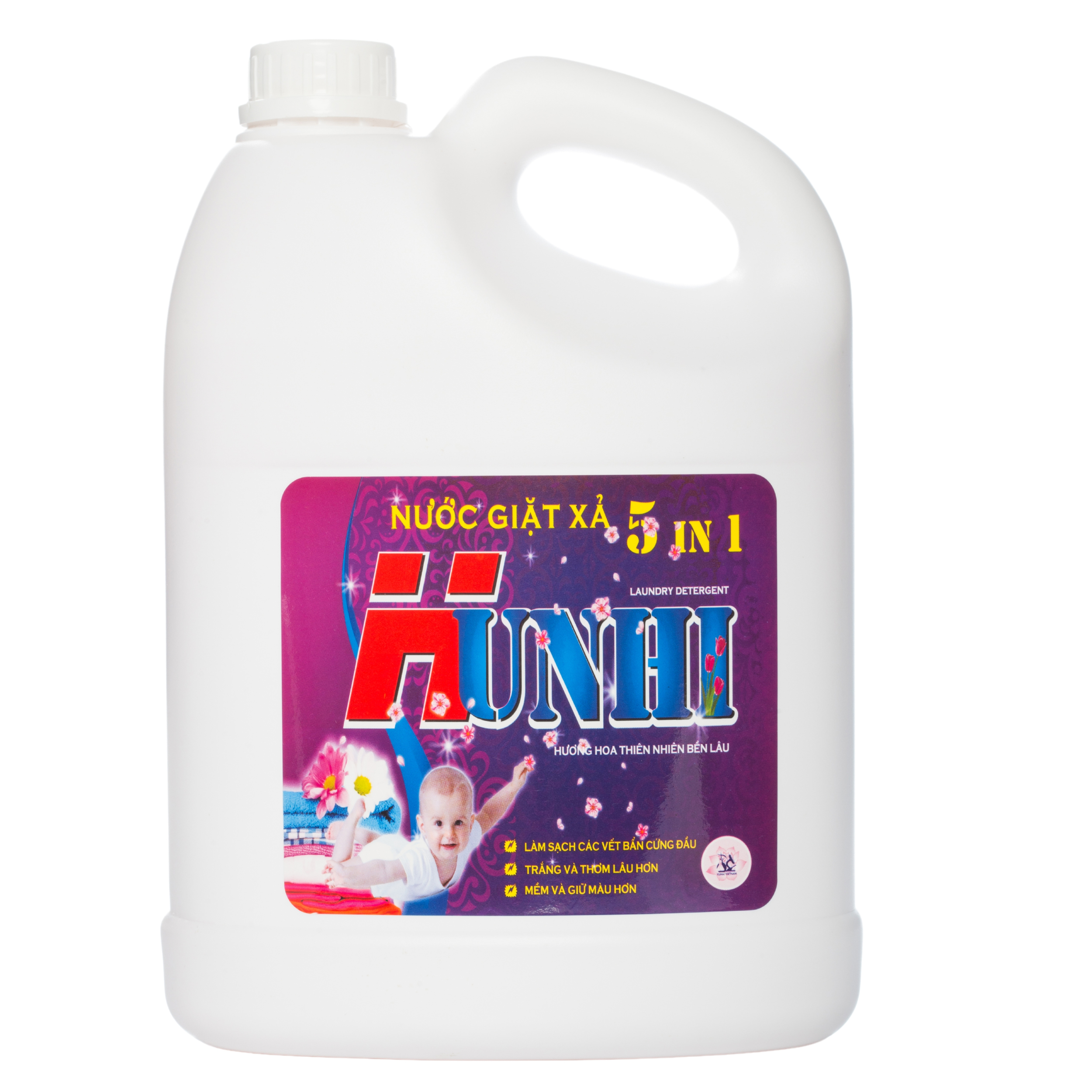 Nước giặt xả 5 in1 mặt trước can 3,6 lít