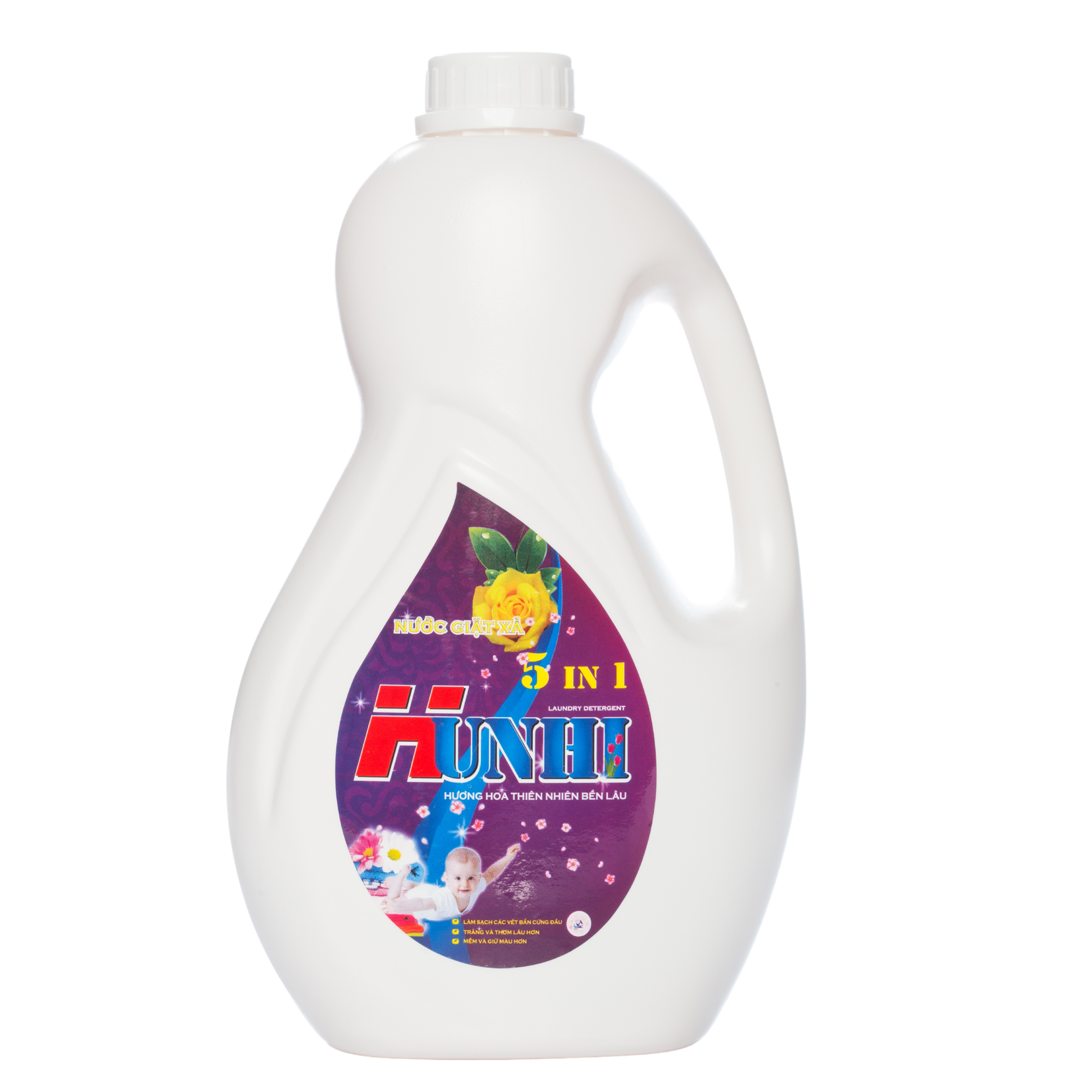 Nước giặt xả 5 in1 mặt trước can 2,2 lít