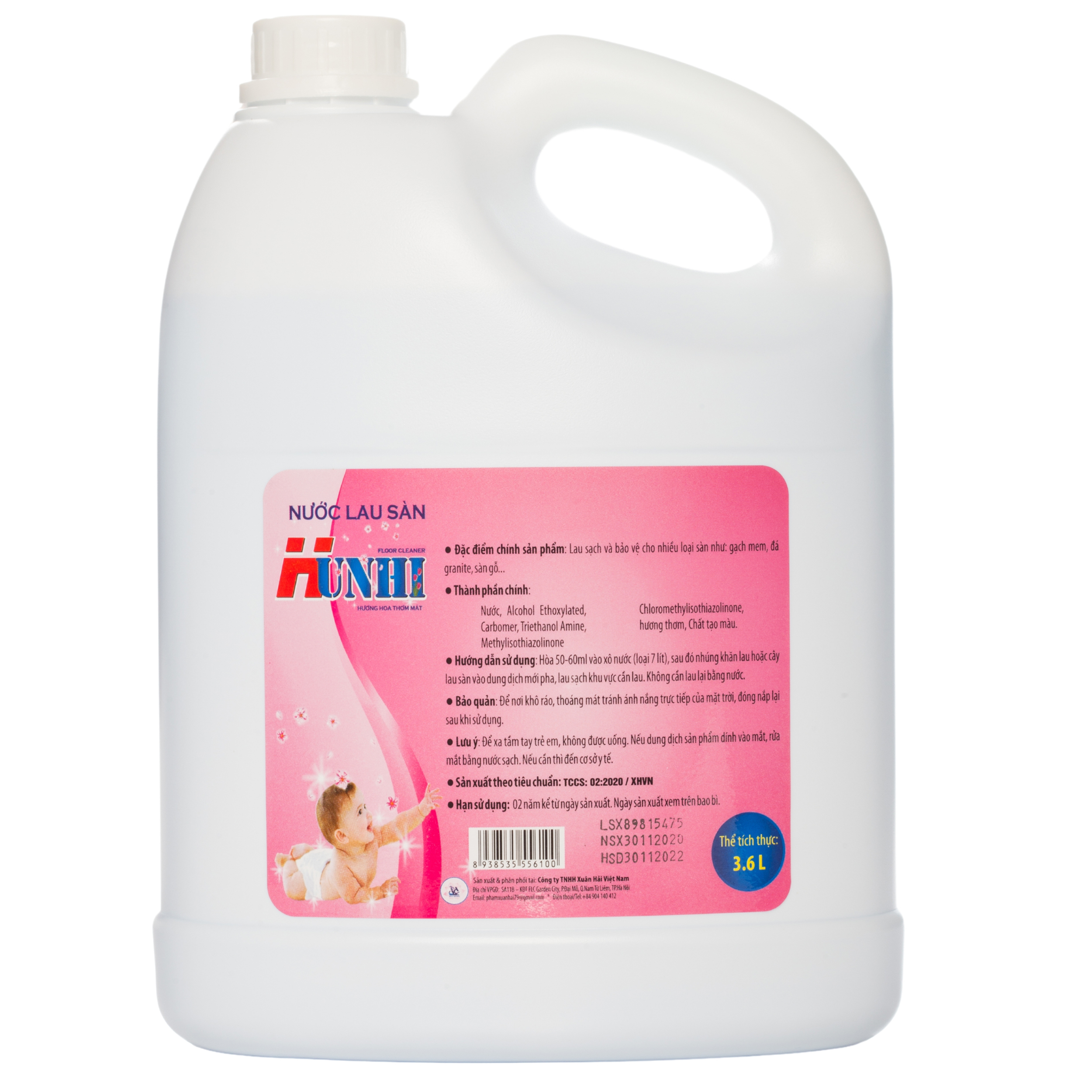 Nước lau sàn mặt sau can 3,6 lít